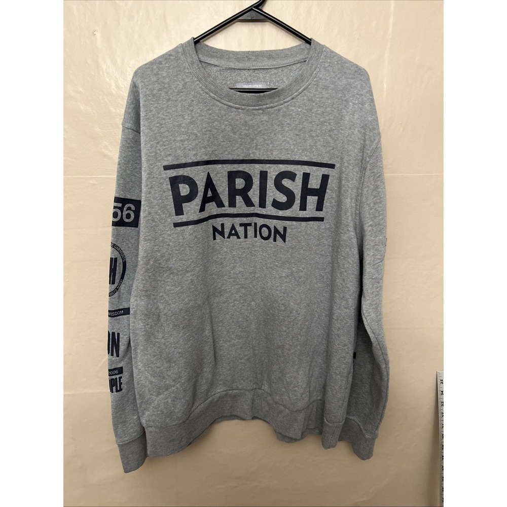 Thread Collective Parish Nation XXXL Gray Crew‎ Neck Sweatshirt Logo